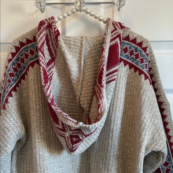 Lucky Brand Sz L Open front Cardigan with hood - Picture 8 of 9